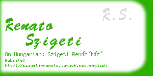 renato szigeti business card